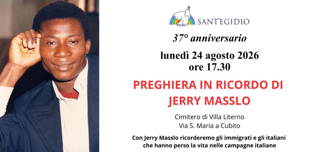 37&deg; Anniversario: Preghiera in ricordo di Jerry Masslo. Luned&igrave; 24 agosto, ore 17:30, Cimitero di Villa Literno, Via S. Maria a Cubito (Caserta)